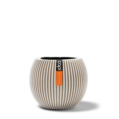 Vase Ball Groove 23X19 Ivory