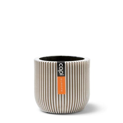 Planter Ball Groove 18X16 Ivory