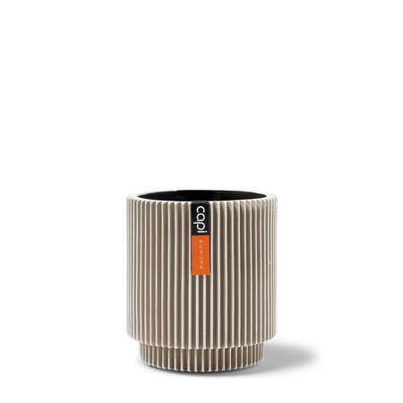 Vase Cylinder Groove 19X21 Ivory