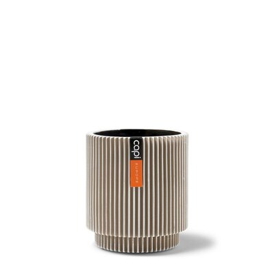 Vase Cylinder Groove 19X21 Ivory