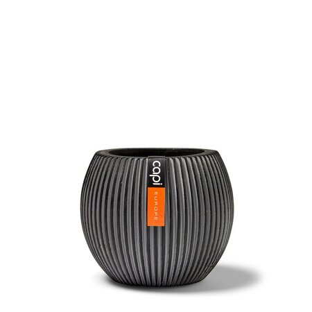 Vase Ball Groove 17X14 Black