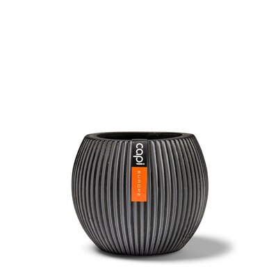 Vase Ball Groove 17X14 Black