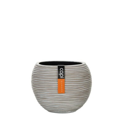 Vase Ball I Rib 10X9 Ivory