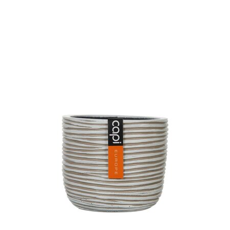 Planter Ball Rib 10X9 Ivory