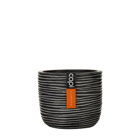 Planter Ball Rib 10X9 Black