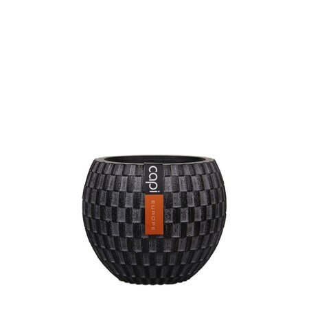 Vase Ball Wave 17X14 Black