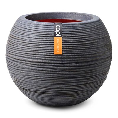 Vase Ball Rib Nl 62X48 Dark Grey