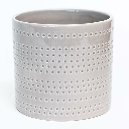 Grey Dolomite Pot With Dotted Strip