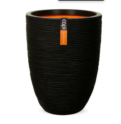 Vase Elegant Low Rib Nl 46X58 Black