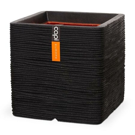 Planter square Rib NL 50x50x50 black