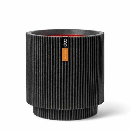 Vase cylinder Groove NL 44x46 black